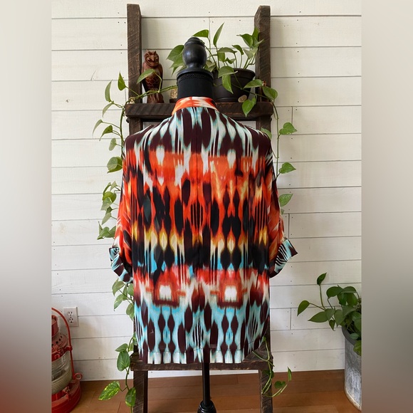 A new day: Vibrant Multicolor Open Front Kimono - Picture 16 of 17